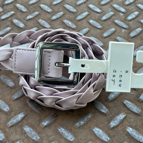 A New day Women Belt Pink Faux Leather Braided Waistband Size S - Picture 7 of 10